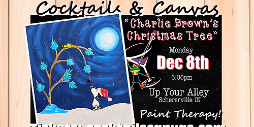 Charlie's Christmas Tree festive Cocktails and Canvas Paint and Sip Event