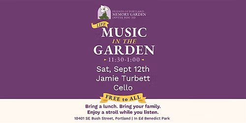 Music in the Garden | Jamie Turbett (Cello)