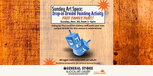 Drop-in Dreidel Painting Activity for Amherst Survival Center