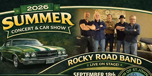\ud83c\udfb62026 Summer Concert Series\ud83c\udfb6-\ud83c\udfb8Rocky Road Band\ud83c\udfb8-September 18th-6pm-9pm- Lake Hills Park