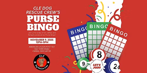 CLE Dog Rescue Crew Purse Bingo