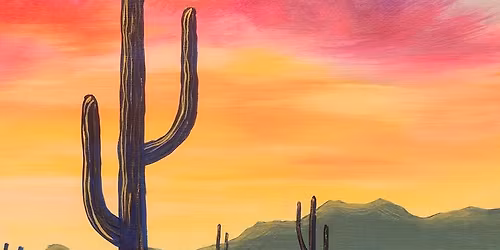 \ud83c\udf35 \u201cPaint and Sip: Confetti Desert Sunset\u201d