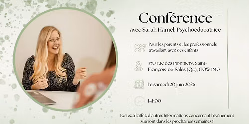 Sarah Hamel en conférence