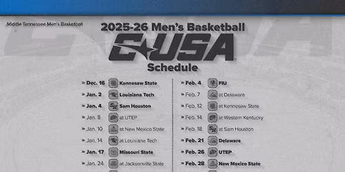 Parking Sam Houston Bearkats at Middle Tennessee Blue Raiders Mens Basketball