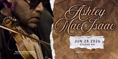 ASHLEY MACISAAC Live in Victoria. June 28, 2026 @ Studio 919