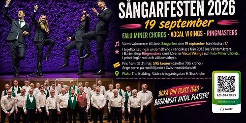 S\u00e5ngarfesten 2026 - 19 september - Ringmasters, Falu Miner Chords och Vocal Vikings