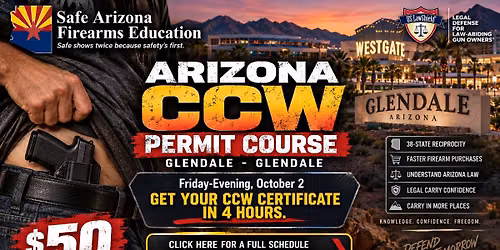 Multi-state recognized Concealed Carry Permit Coming to glendale!