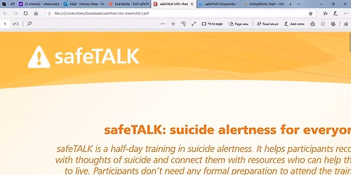 safeTALK (suicide alertness for everyone), Gaylord, MI