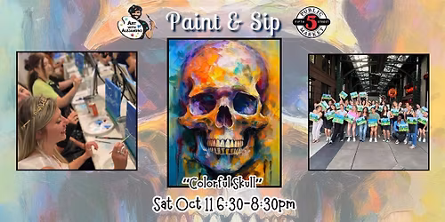 Paint & Sip at 5th St Alley “Colorful Skull”
