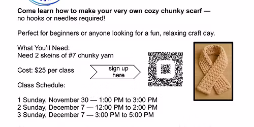 Hand Crochet Chunky Scarf Class with Renae Snodgrass