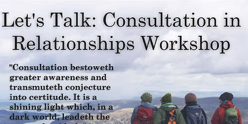 Let\u2019s Talk: Consultation in Relationships Workshop