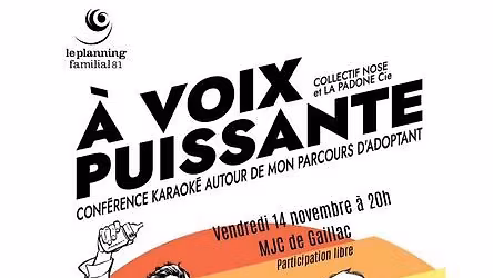 Spectacle "A voix puissante" (conf\u00e9rence karaoke autour de mon parcours d'adoptant)