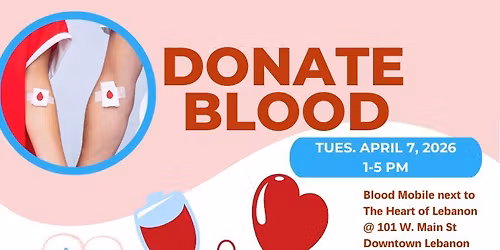 Downtown Lebanon Blood Drive - April 7 1-5pm