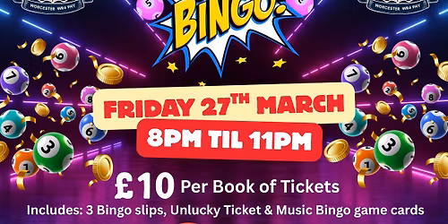 BOOZD UP BINGO - FRIDAY 27TH MARCH 2026 - FREE ENTRY