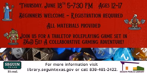 Teens Dungeons & Dragons One Shot Event