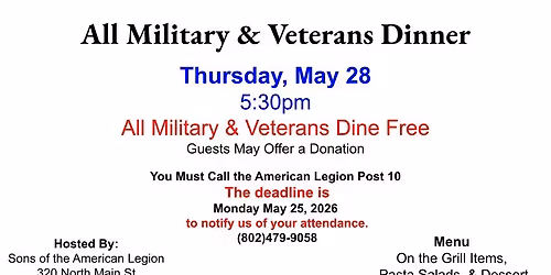 All Military & Veterans Meal