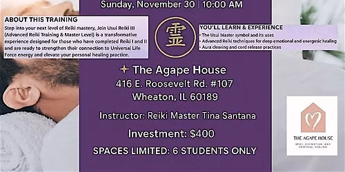 Usui Reiki III: Advanced Reiki Training & Master Certification