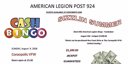 American Legion Sizzlin Summer Cash Bingo