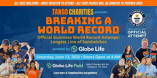 Tango Charities: Guinness World Record Event - Longest Line of Sandwiches