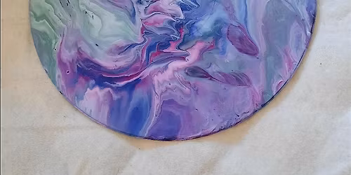 Acrylic Pour Painting on a Record