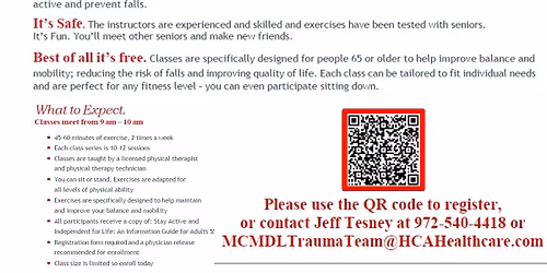 S.A.I.L. Class - Stay Active and Independent for Life