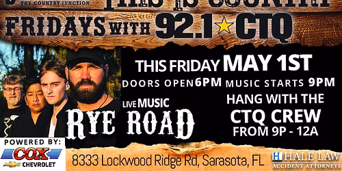 This is Country Friday w\/ CTQ  featuring Rye Road at Joyland 