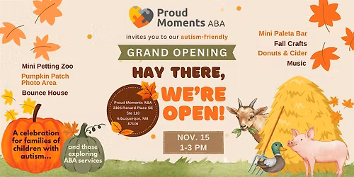 Autism-Friendly Grand Opening Fall Festival \u2013 Proud Moments ABA Sunport