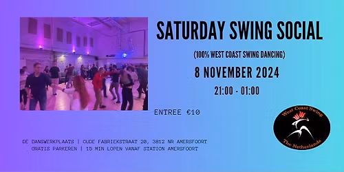Saturday Swing Social Amersfoort (100% West Coast Swing dancing)