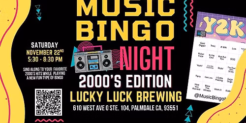 2000\u2019s Music Bingo Night @ Lucky Luke Brewing Palmdale