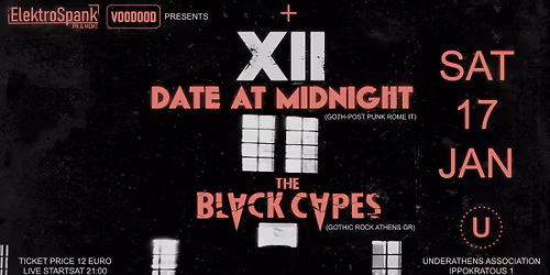 Date At Midnight (IT) w\/ The Black Capes (GR) live - Sat. 17\/1\/26 - Underathens Association