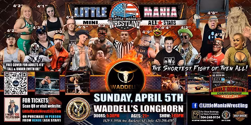 Buckeye, AZ - Little Mania Mini Wrestling @ Waddell's Longhorn