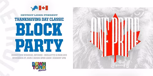 Detroit Lions 2025 Thanksgiving Day Classic Block Party