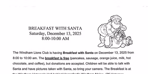 Free Breakfast with Santa