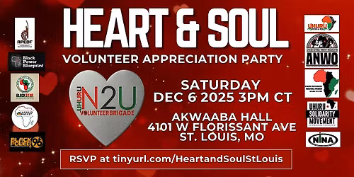 Uhuru N2U Heart and Soul  4th Annual Volunteer Appreciation Event