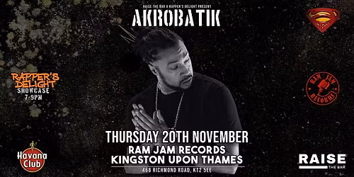Akrobatik Live @ Ram Jam Records - Thursday 20th Nov 2025