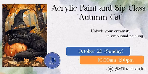 Sip&Paint Acrylic Painting Workshop "Autumn Cat"