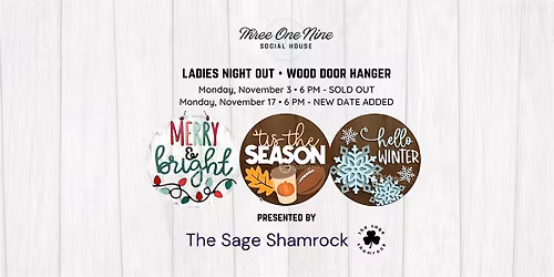 Ladies Night Out : Wooden Door Hanger (Second Date)