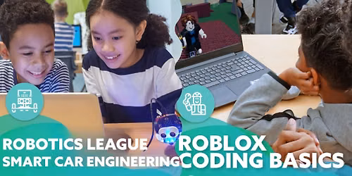 Robotics League: Smart Car Engineering + Roblox Coding Basics 8+