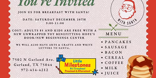 Breakfast With Santa at Little Milestones at Firewheel 