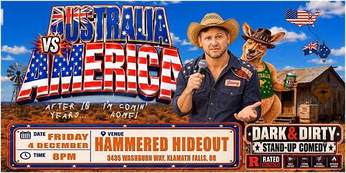 KLAMATH FALLS, OR @ The Hammered Hideout \u2666 STAND-UP comedy \u2666 FRIDAY \u2666 4 December @ 8pm (local time)