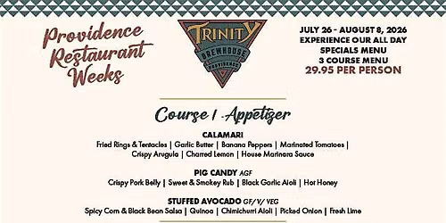 Restaurant Week Specials @ Trinity Brewhouse