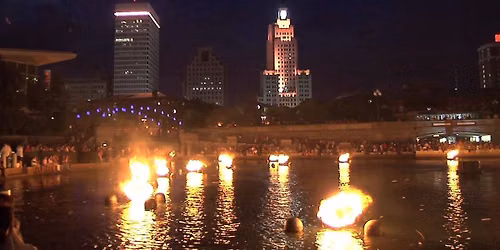 Welcoming the Ghana and England World Cup Teams | WaterFire Providence - Basin Lighting