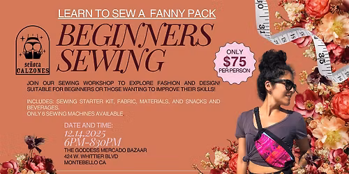 Dec Beginners Sewing Class: Fanny Pack