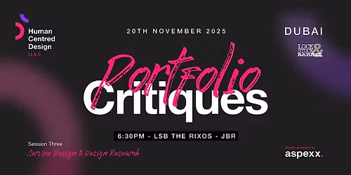 Portfolio Critiques: Service Design and Design Research (Dubai)