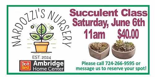 Succulent Class with Nardozzi's Nursery