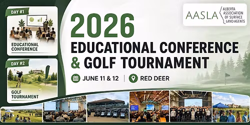 2026 Annual AASLA Educational Conference & Golf Tournament - Red Deer, AB