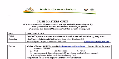 IRISH MASTERS OPEN 2026
