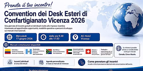 Convention Desk Esteri Confartigianato Vicenza_Iscrizioni DESK COLOMBIA — AC Hotel Marriot Vicenza