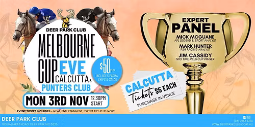 2025 Melbourne Cup Eve Calcutta & Punters Club