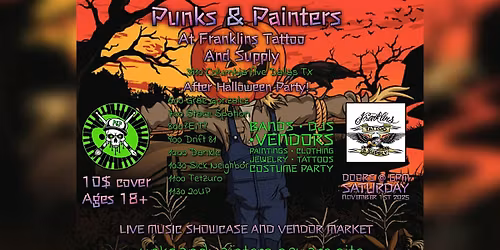 NOV 1ST Punks & Painters at Franklin's Tattoo & Supply